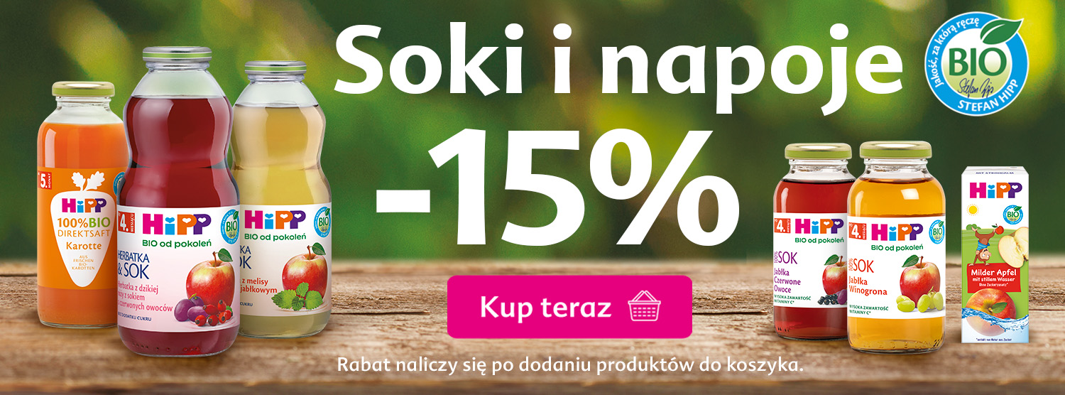 Hipp soki i napoje - 15% rabatu po dodaniu do koszyka
