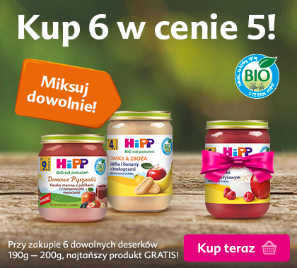 Hipp desery 190 i 200 g - kup 6 w cenie 5