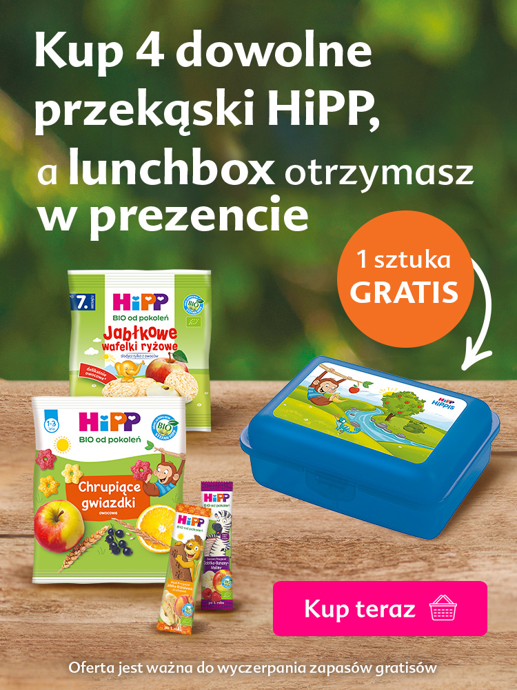 Kup 4 dowolne przekąski Hipp a lunchbox dostaniesz w prezencie	