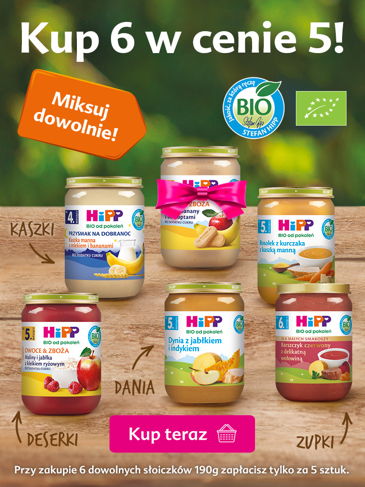 Hipp dania i desery w słoiczkach 190 g - kup 6, zapłacisz za 5